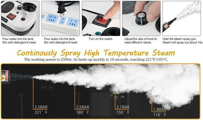 SteamPro Elite™ — 2500W Pressurized Handheld Steam Cleaner